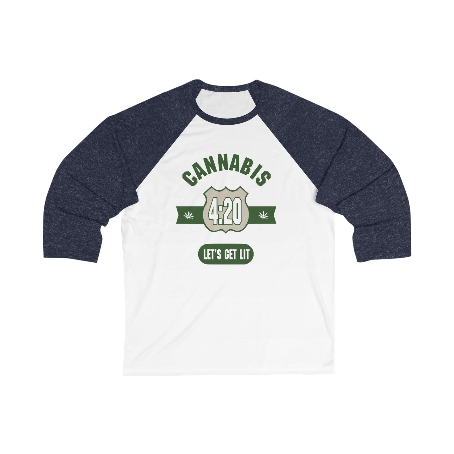 420 Let's Get Lit Unisex 3\4 Sleeve Baseball Tee