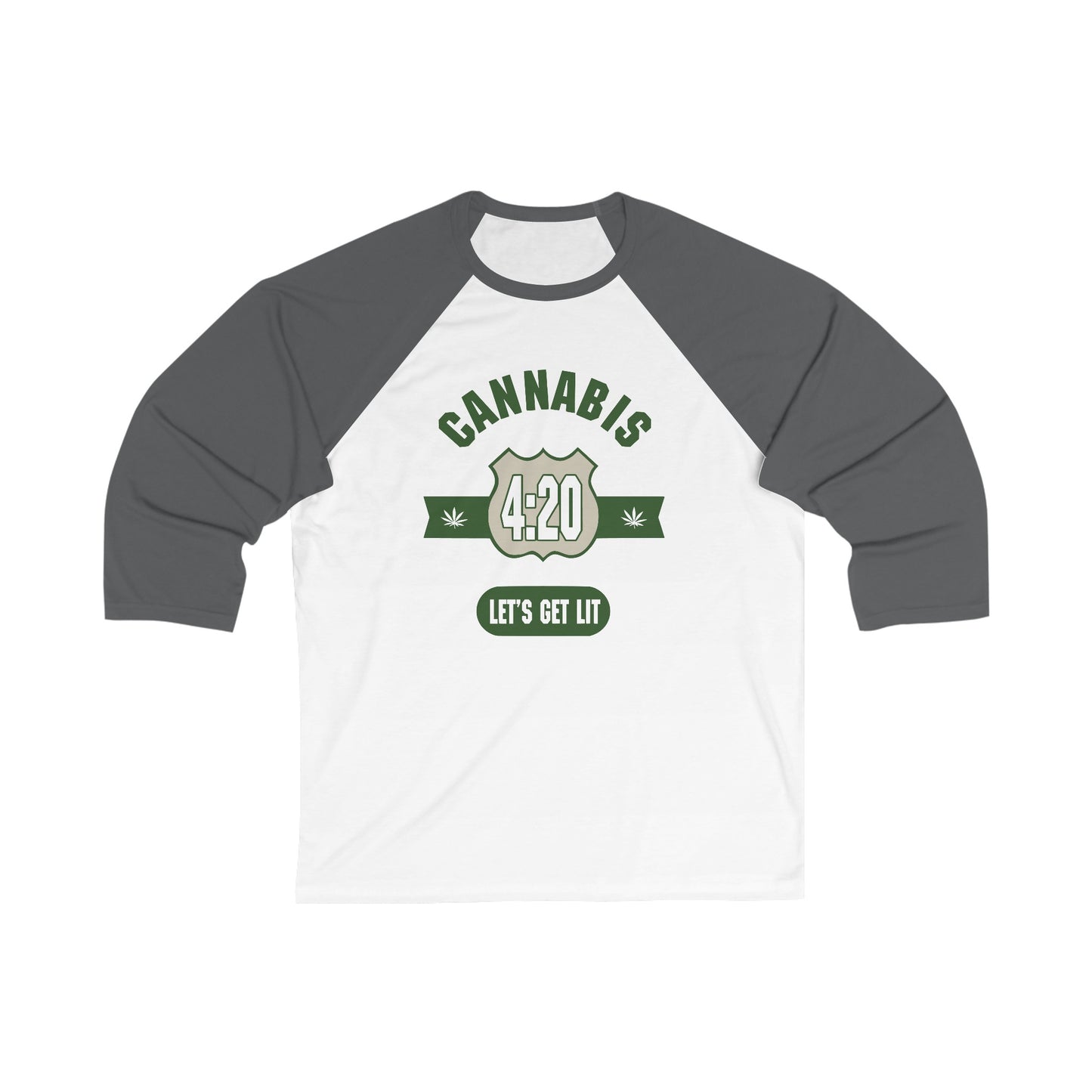 420 Let's Get Lit Unisex 3\4 Sleeve Baseball Tee