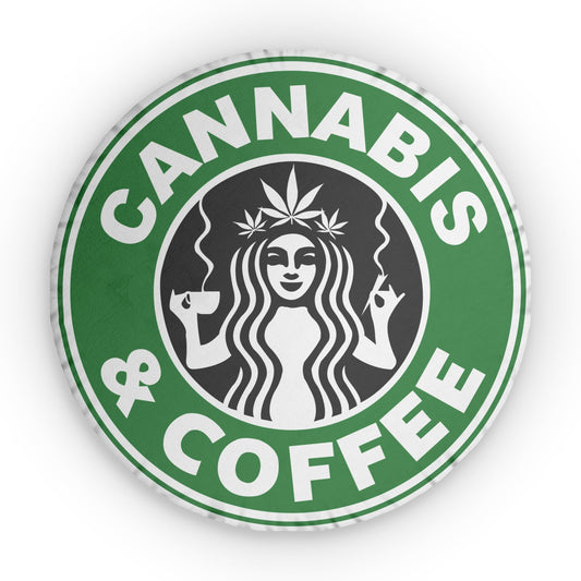 Cannabis + Coffee Custom Shaped Pillow