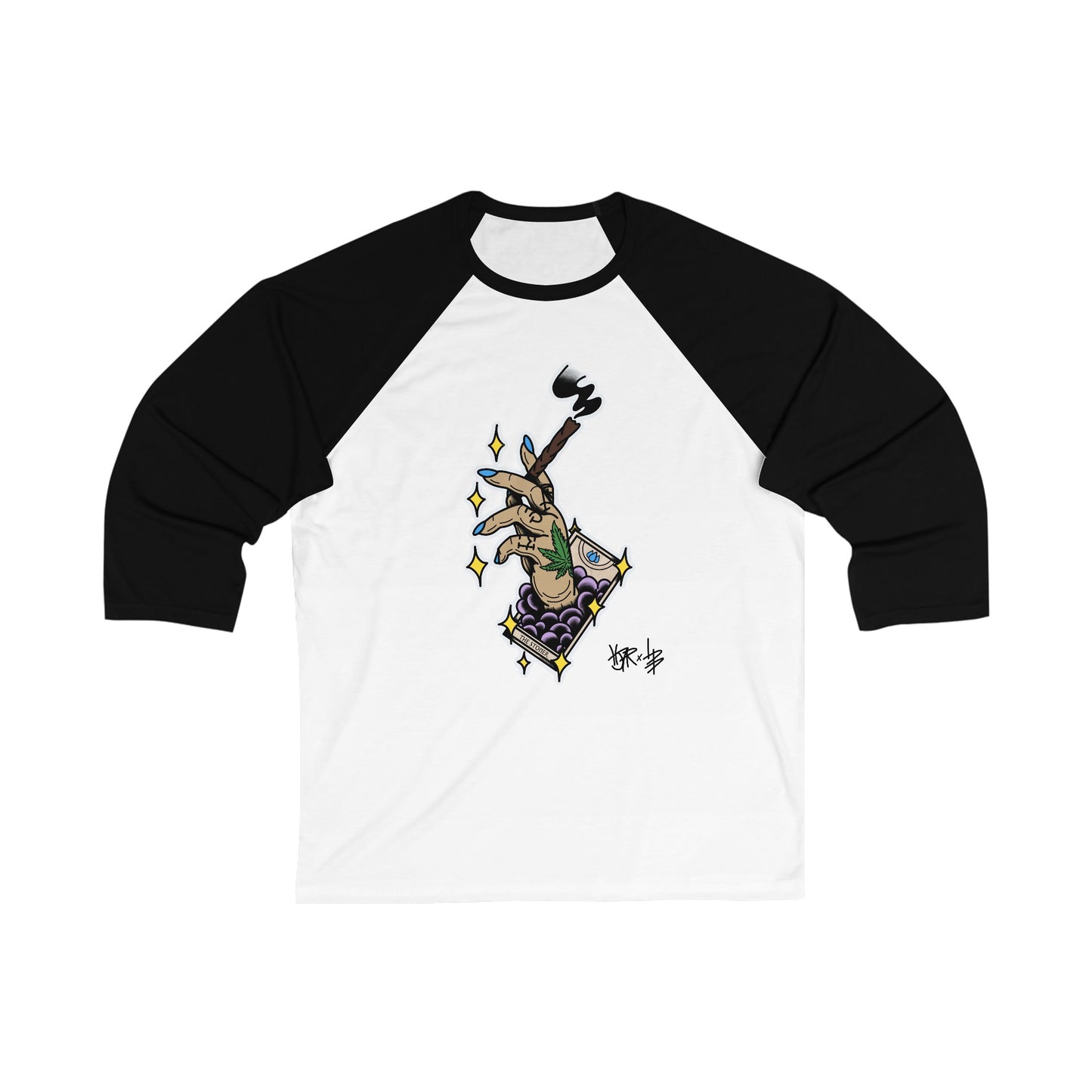 HJAR TAROT - THE STONER - Unisex 3\4 Sleeve Baseball Tee